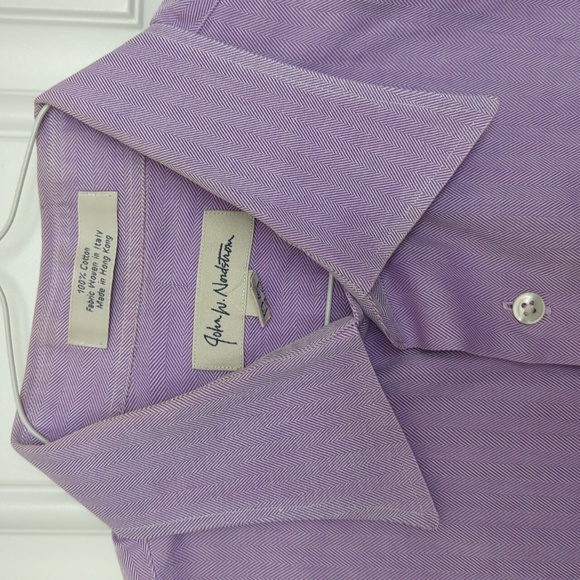 John w Nordstrom 16 1/2 32 mens lavender cotton button down - Picture 3 of 5